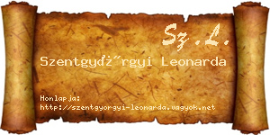 Szentgyörgyi Leonarda névjegykártya